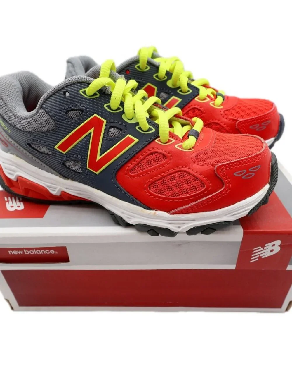 New Balance 680v3 Boys' Running Shoes 12.5 Red Grey Athletic KR680RDY